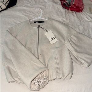 Zara Women's Off-White Bomber Jacket